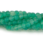 3-4mm Frosted green Onyx plain rondelle beads 12 inch 110 pieces - The Bead Traders