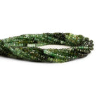 3-4mm Green Shaded Tourmaline Faceted Rondelles 14 inch 150 beads - The Bead Traders