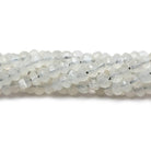 3-4mm Greyish White Moonstone faceted rondelle beads 13 inch 130 pcs - The Bead Traders