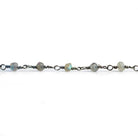 3-4mm Labradorite Faceted Rondelle Black Gold plated Chain - The Bead Traders