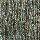 3-4mm Labradorite Round Silver Chain 32 pieces - The Bead Traders