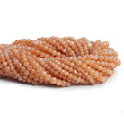 3-4mm Light Peach Moonstone Handcut Rounds 12 inch 85 pieces - The Bead Traders