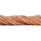3-4mm Light Peach Moonstone Handcut Rounds 12 inch 85 pieces - The Bead Traders
