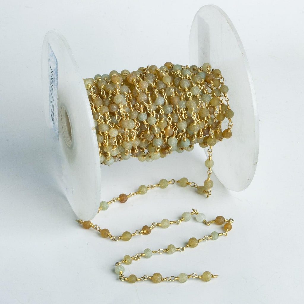 3-4mm Matte Agate Gold Chain - Lot of 13 Feet - The Bead Traders