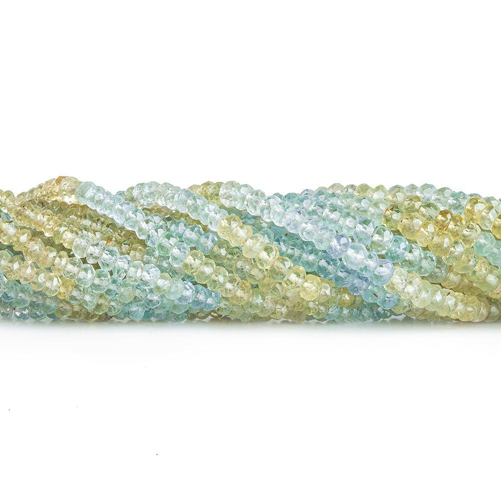 3-4mm Multi Color Beryl Faceted Rondelles 14 inch 165 beads - The Bead Traders