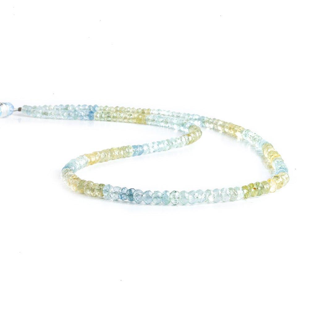 3-4mm Multi Color Beryl Faceted Rondelles 14 inch 165 beads - The Bead Traders