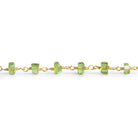 3-4mm Peridot Heishi Gold Chain 38 pieces - The Bead Traders