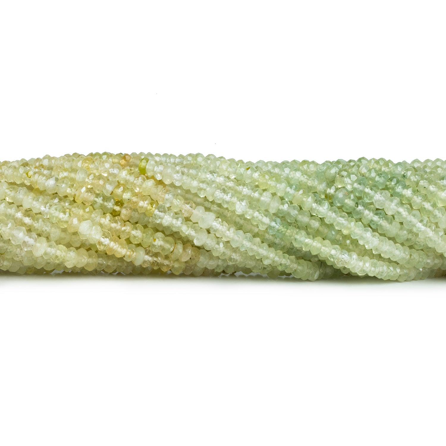 3-4mm Prehnite Faceted Rondelles 14 inch 165 beads - The Bead Traders