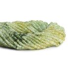 3-4mm Prehnite Faceted Rondelles 14 inch 165 beads - The Bead Traders
