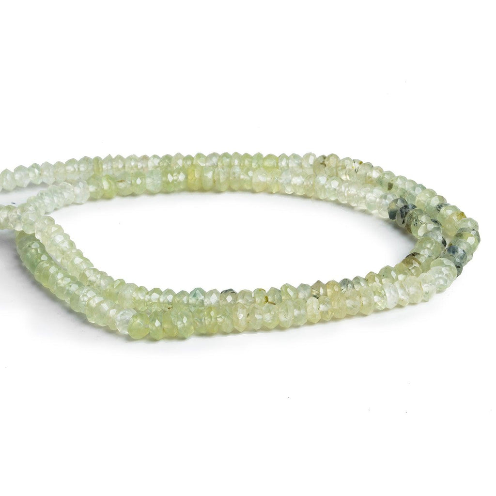 3-4mm Prehnite Faceted Rondelles 14 inch 165 beads - The Bead Traders