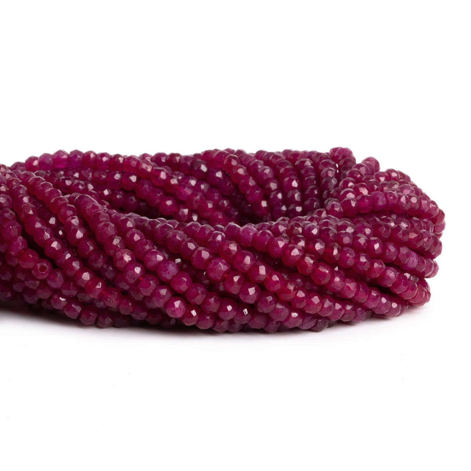 3-4mm Red Jade Handcut Rondelles 12 inch 110 beads - The Bead Traders