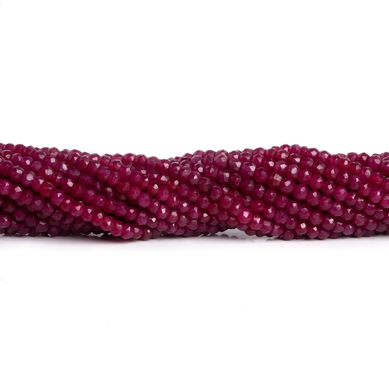 3-4mm Red Jade Handcut Rondelles 12 inch 110 beads - The Bead Traders