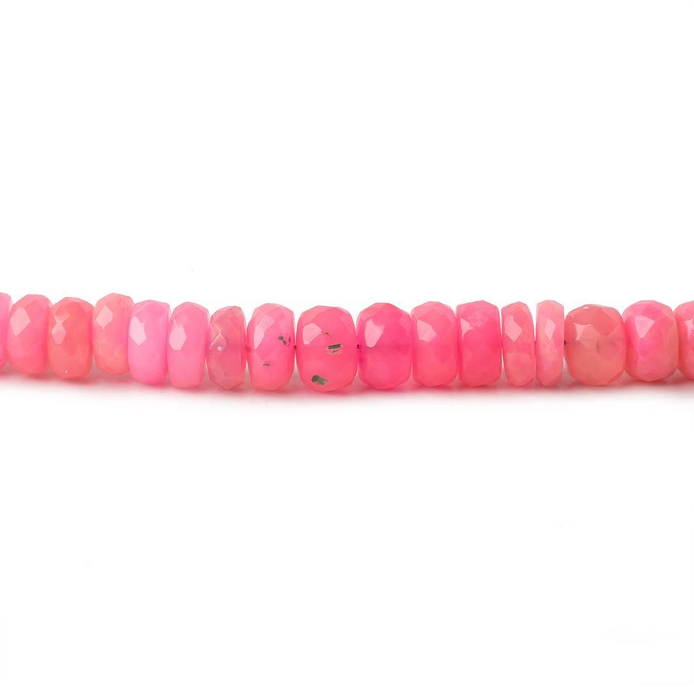 3-5.5mm Barbie Pink Ethiopian Opal faceted rondelle beads 18 inch 190 pieces - The Bead Traders