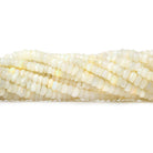 3-5.5mm Creamy White Ethiopian Opal faceted rondelles 16 inch 195 beads - The Bead Traders