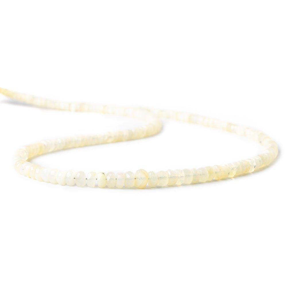 3-5.5mm Creamy White Ethiopian Opal faceted rondelles 16 inch 195 beads - The Bead Traders