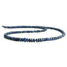 3 - 5mm Blue Sapphire Plain Rondelle Beads 18 inch 180 pieces - The Bead Traders
