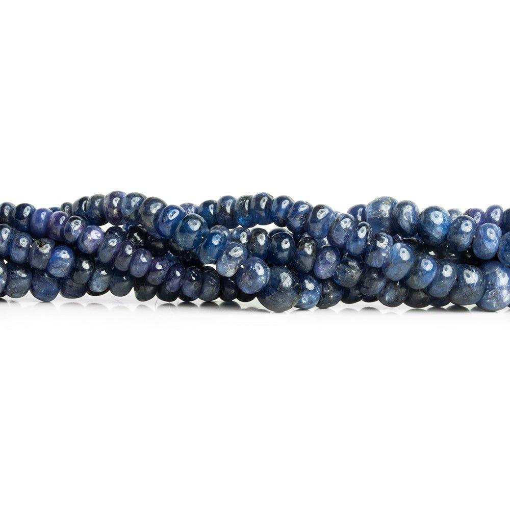 3 - 5mm Blue Sapphire Plain Rondelle Beads 18 inch 180 pieces - The Bead Traders