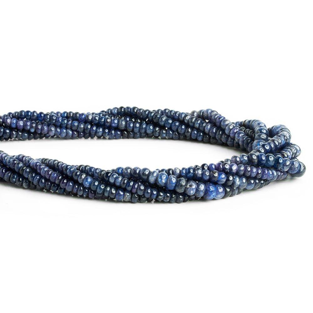 3 - 5mm Blue Sapphire Plain Rondelle Beads 18 inch 180 pieces - The Bead Traders