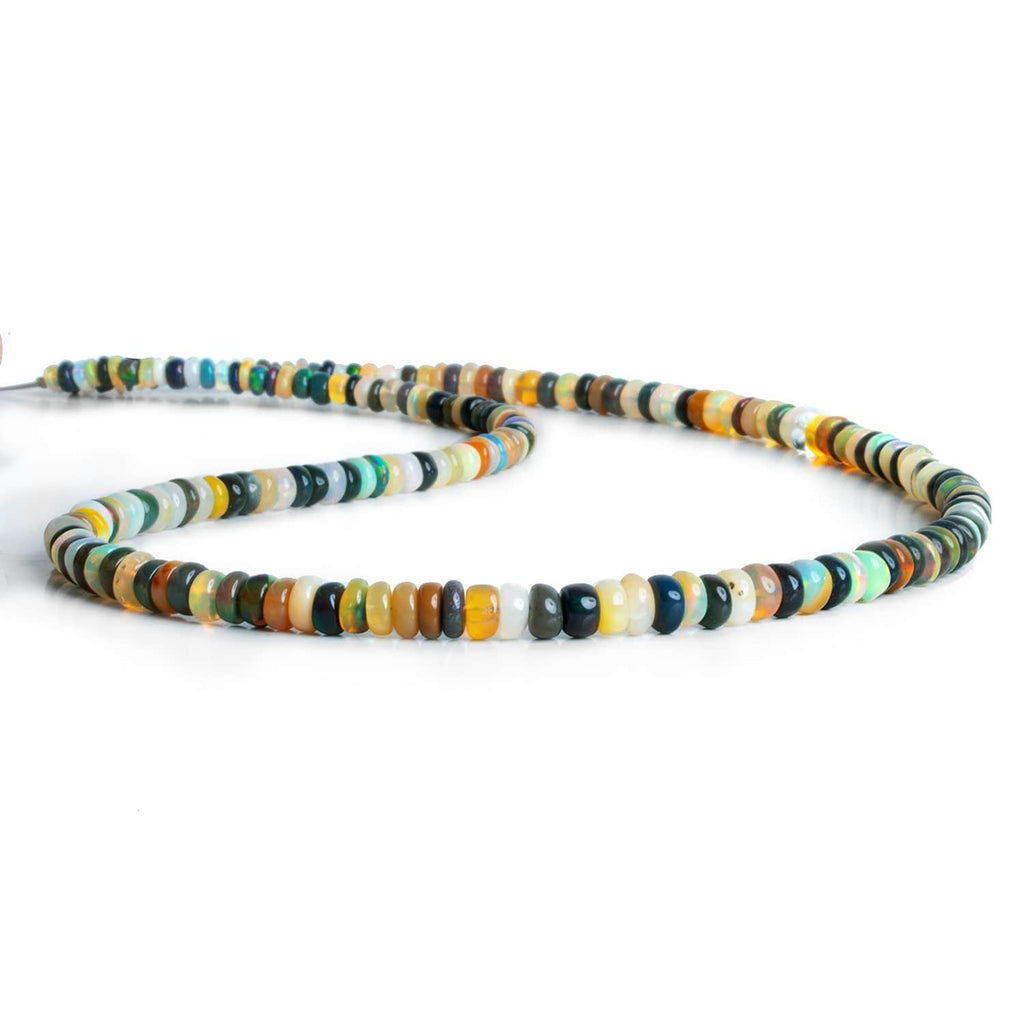 3-5mm Multi Color Ethiopian Opal Rondelles 16 inch 175 beads - The Bead Traders