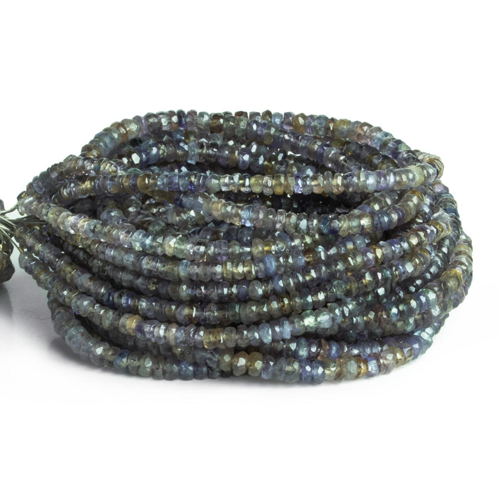3-5mm Natural Bicolor Tanzanite Faceted Rondelles 18 inch 205 beads - The Bead Traders