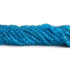 3-5mm Neon Apatite Plain Rondelles 18 inch 145 beads A Grade - The Bead Traders