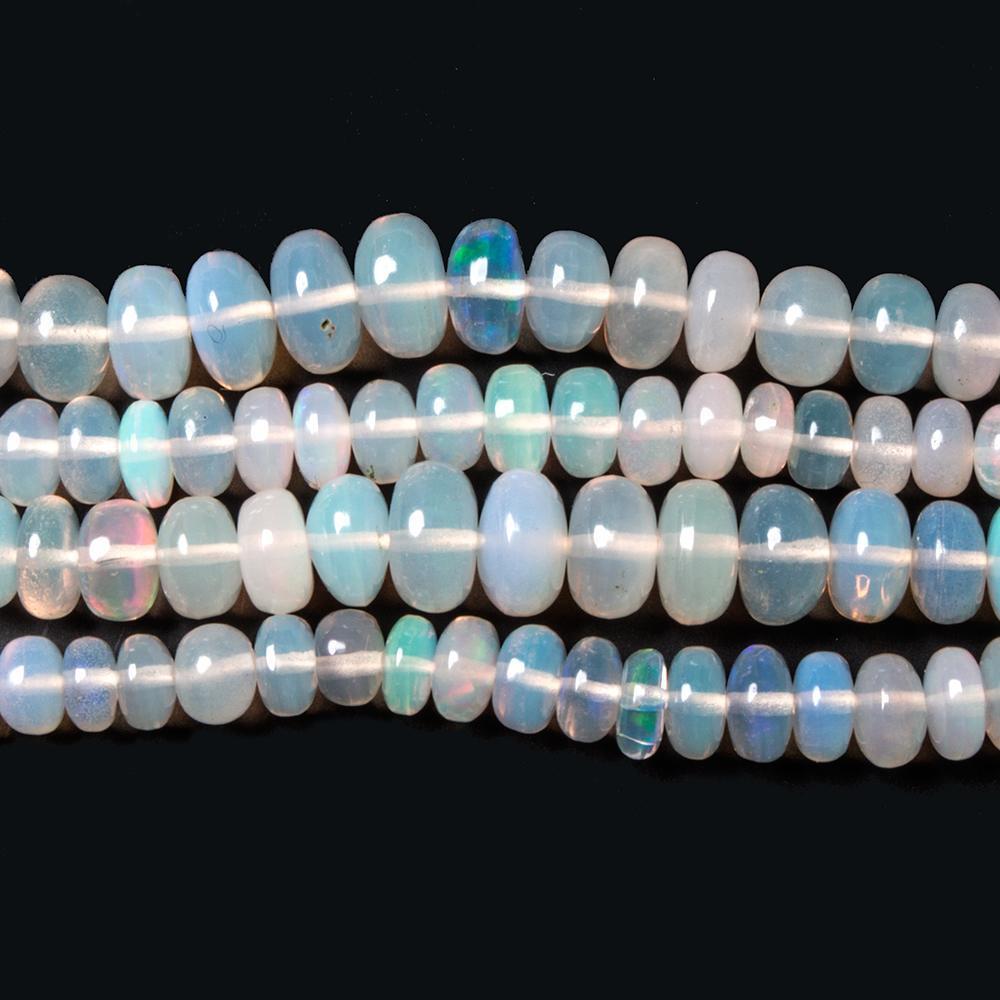 3 - 5mm Off White Ethiopian Opal Plain Rondelle Beads 15 inch 144 pieces AA Grade - The Bead Traders