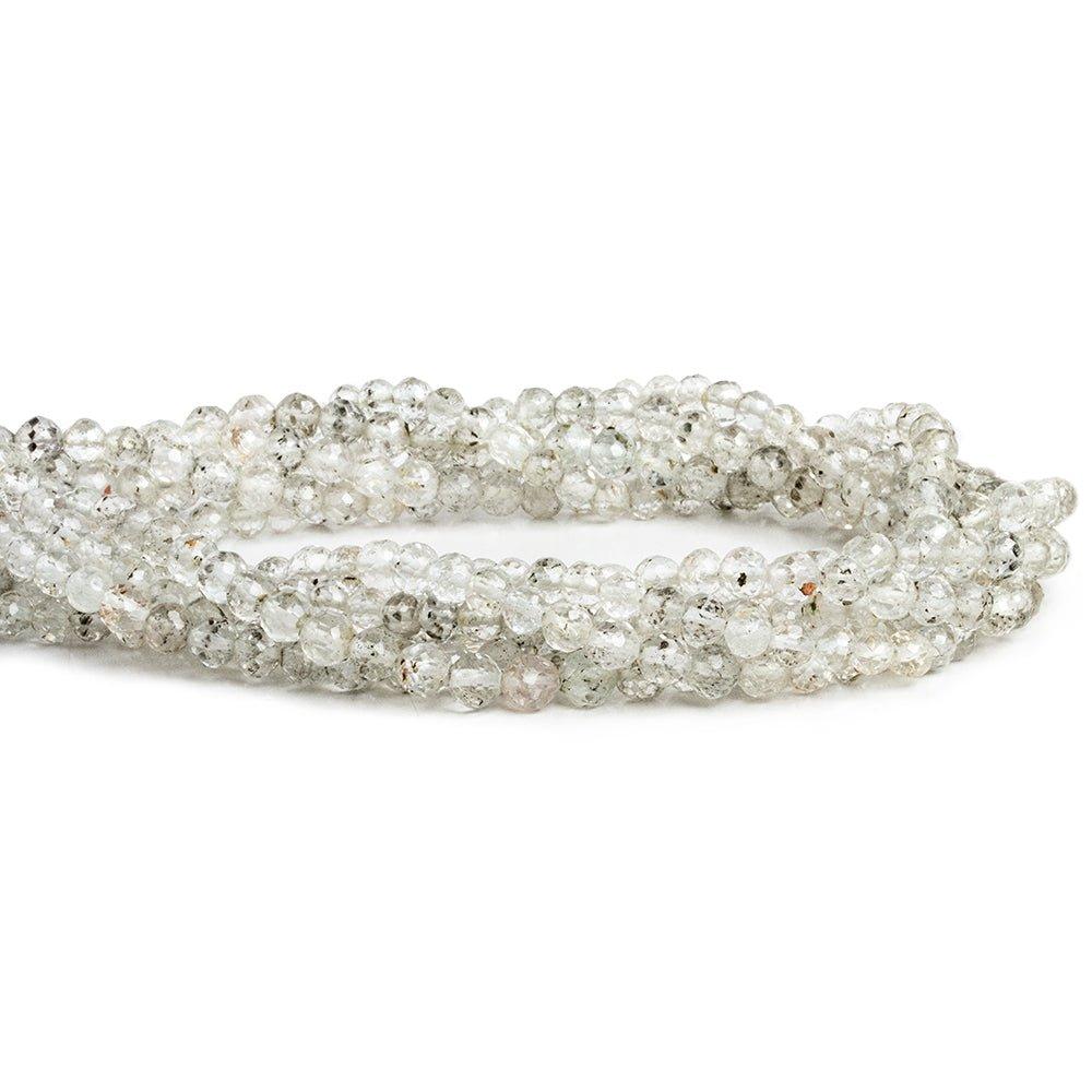 3-5mm White Topaz faceted round beads 18 inch 95 pieces - The Bead Traders