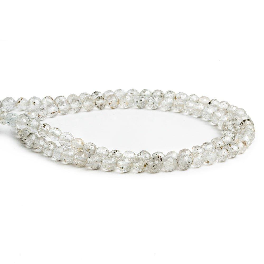 3-5mm White Topaz faceted round beads 18 inch 95 pieces - The Bead Traders