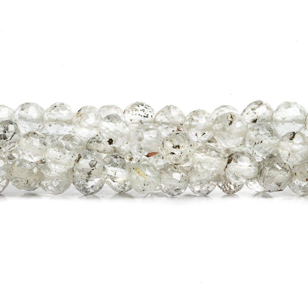 3-5mm White Topaz faceted round beads 18 inch 95 pieces - The Bead Traders