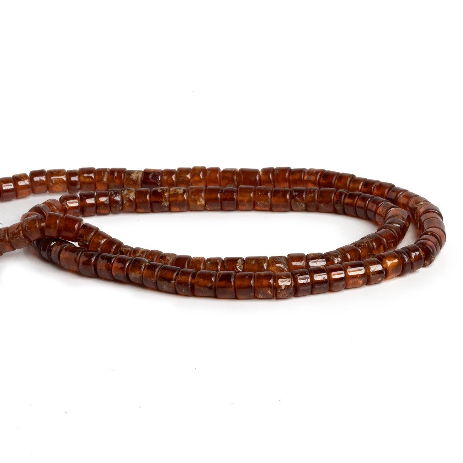 3-6mm Hessonite Garnet Plain Heishis 12 inch 105 beads - The Bead Traders
