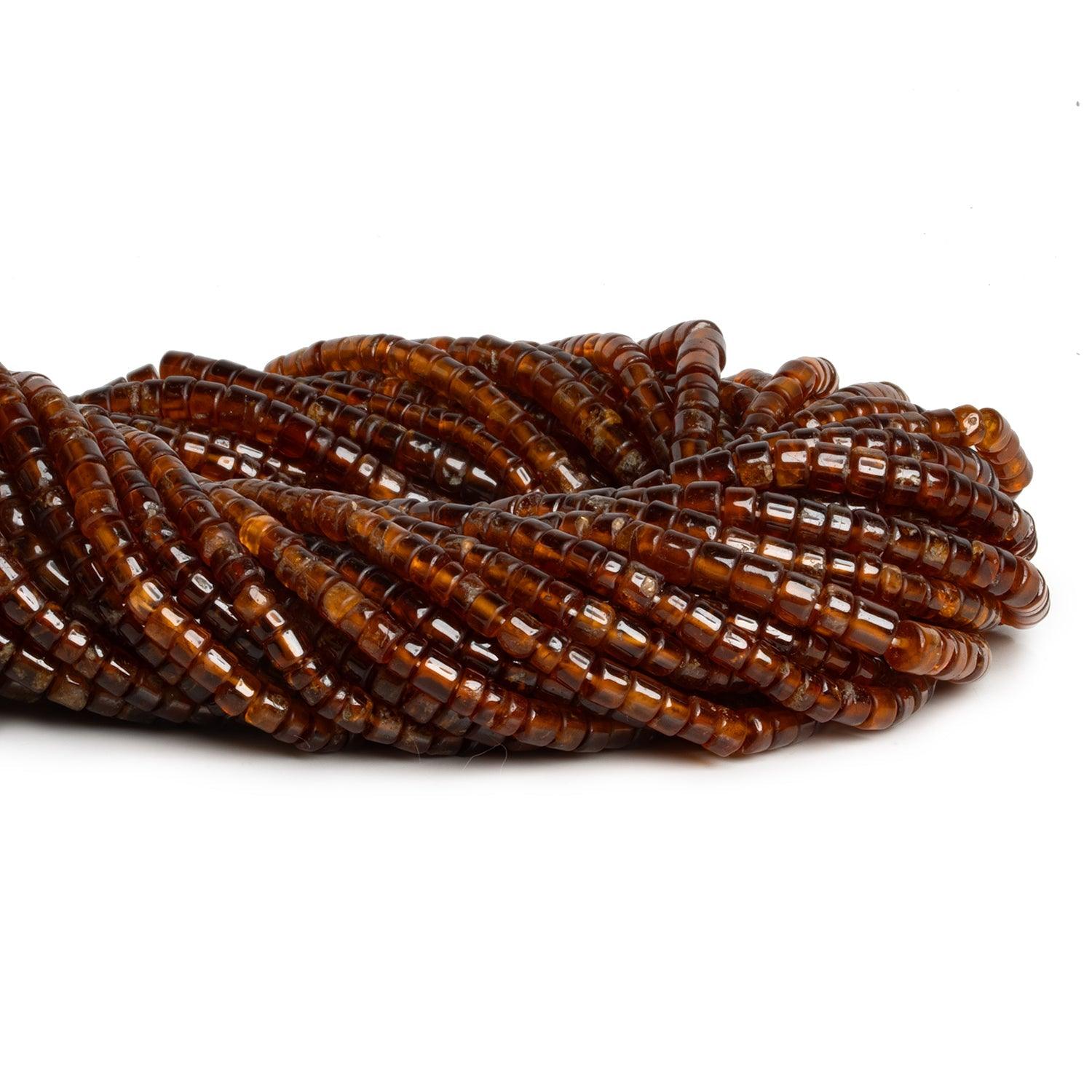 3-6mm Hessonite Garnet Plain Heishis 12 inch 105 beads - The Bead Traders