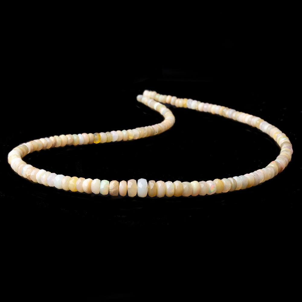 3-6mm Light Golden Ethiopian Opal Faceted Rondelle Beads 17 inch 165 pieces - The Bead Traders