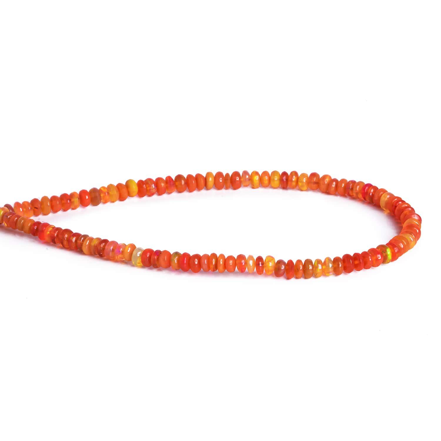 3-6mm Tangerine Ethiopian Opal Rondelles 8 inch 90 beads - The Bead Traders