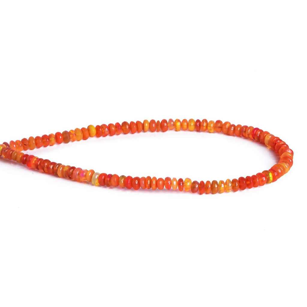 3-6mm Tangerine Ethiopian Opal Rondelles 8 inch 90 beads - The Bead Traders