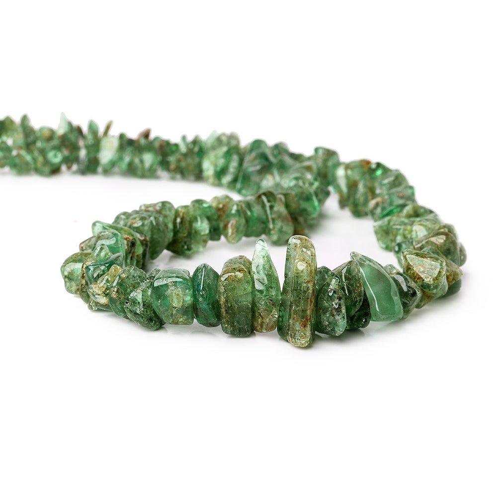 3-7mm Colombian Emerald chips 12 inches 149 Beads - The Bead Traders