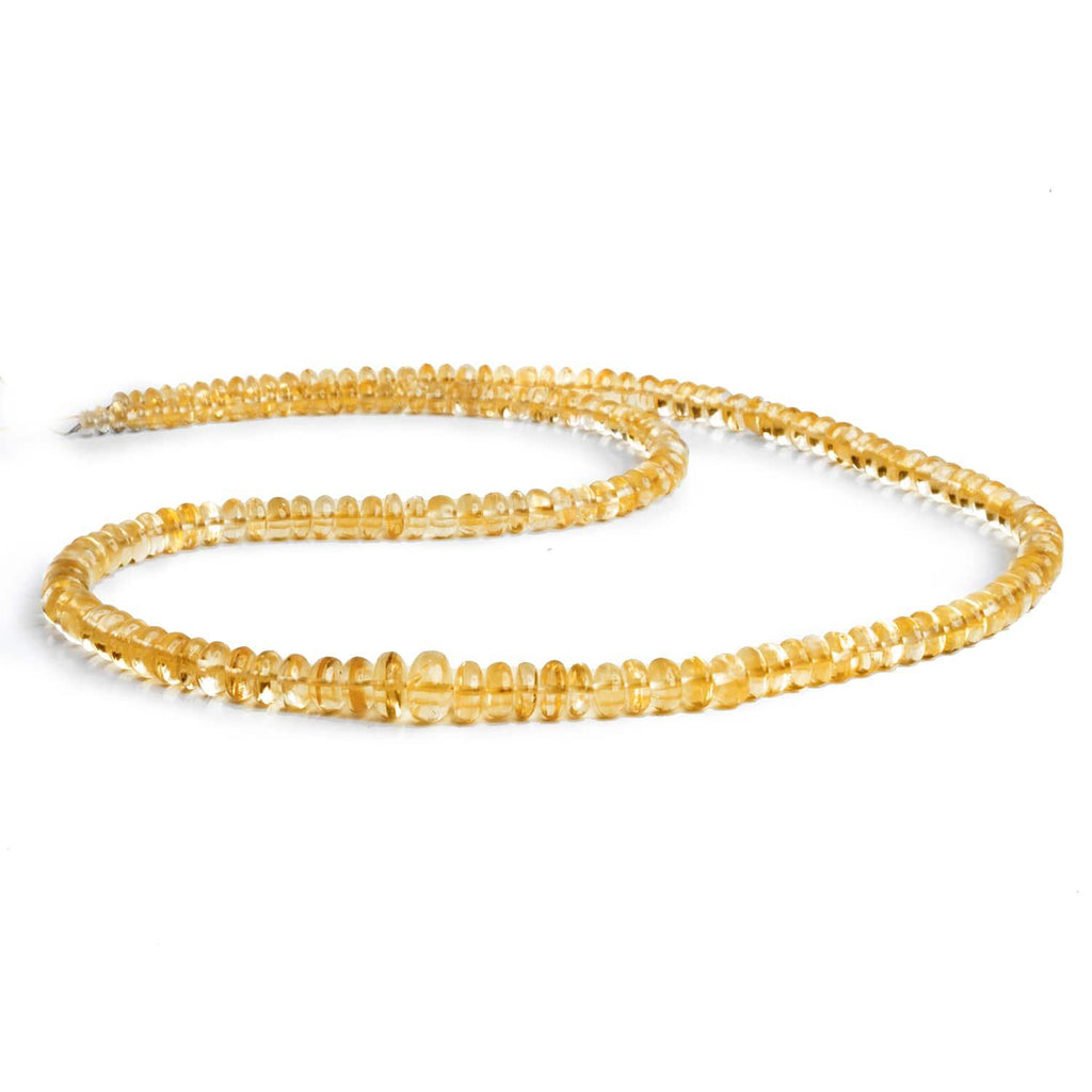 3-8mm Citrine Plain Rondelles 18 inch 180 beads AA - The Bead Traders