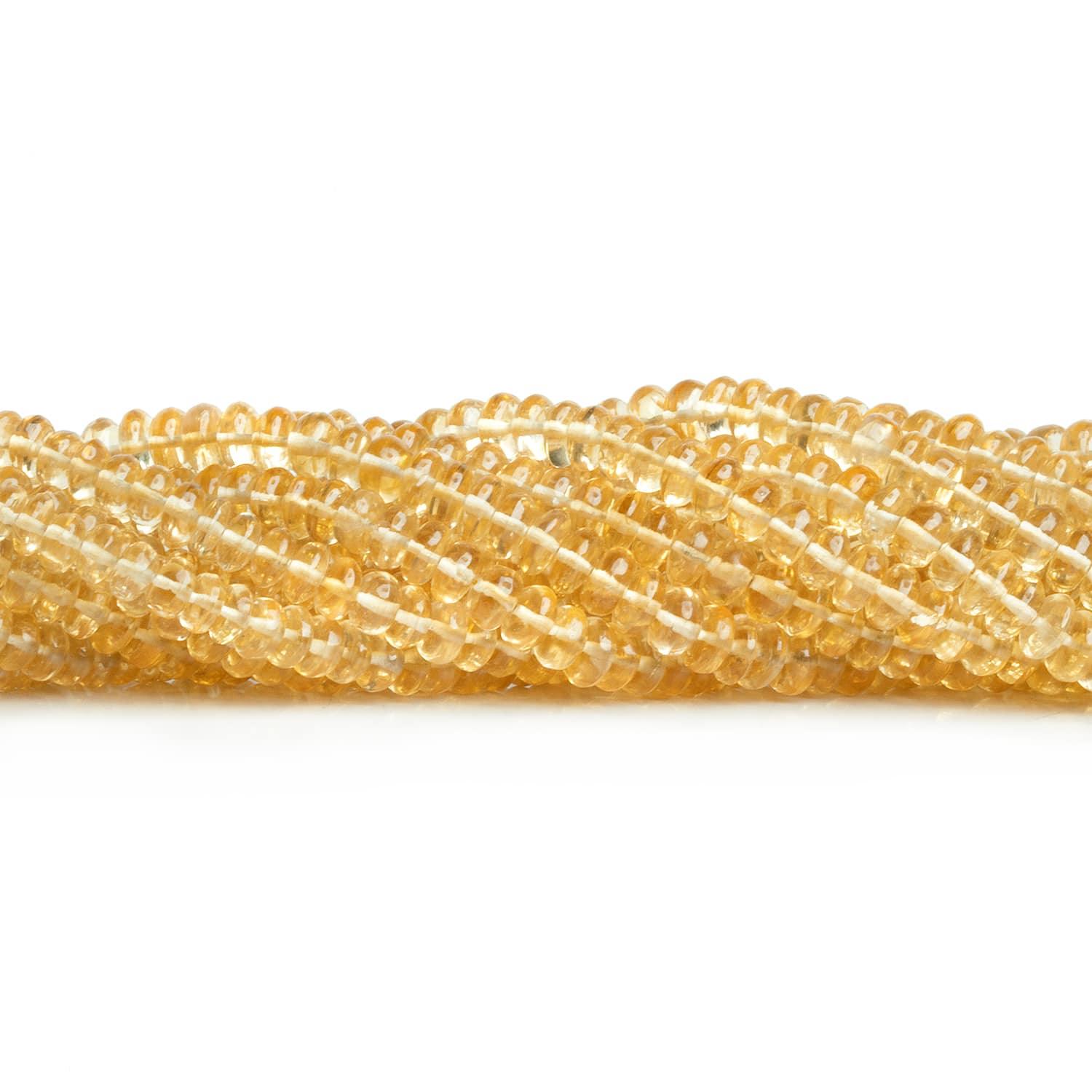 3-8mm Citrine Plain Rondelles 18 inch 180 beads AA - The Bead Traders