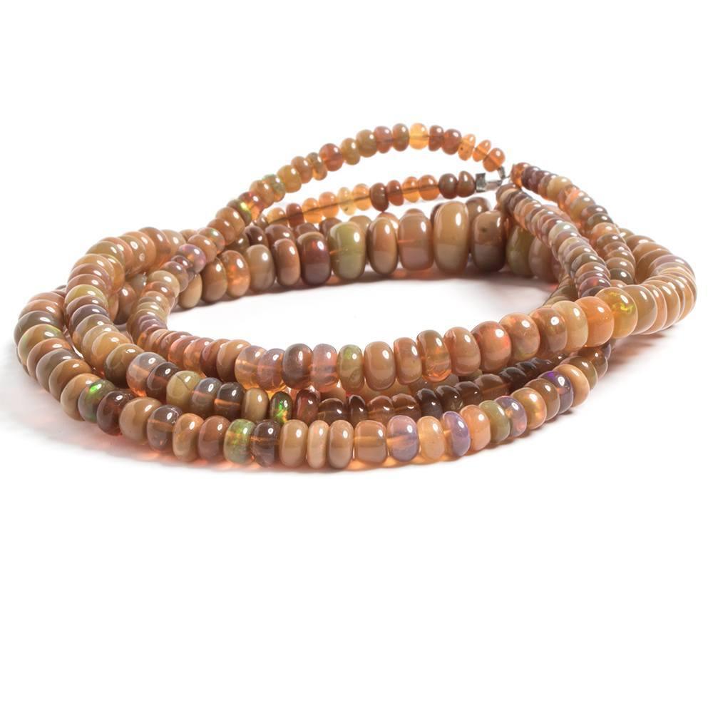 3 - 8mm Dark Golden Ethiopian Opal Plain Rondelle Beads 15 inch 146 pieces AA Grade - The Bead Traders