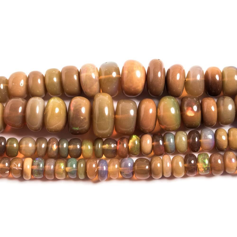 3 - 8mm Dark Golden Ethiopian Opal Plain Rondelle Beads 15 inch 146 pieces AA Grade - The Bead Traders