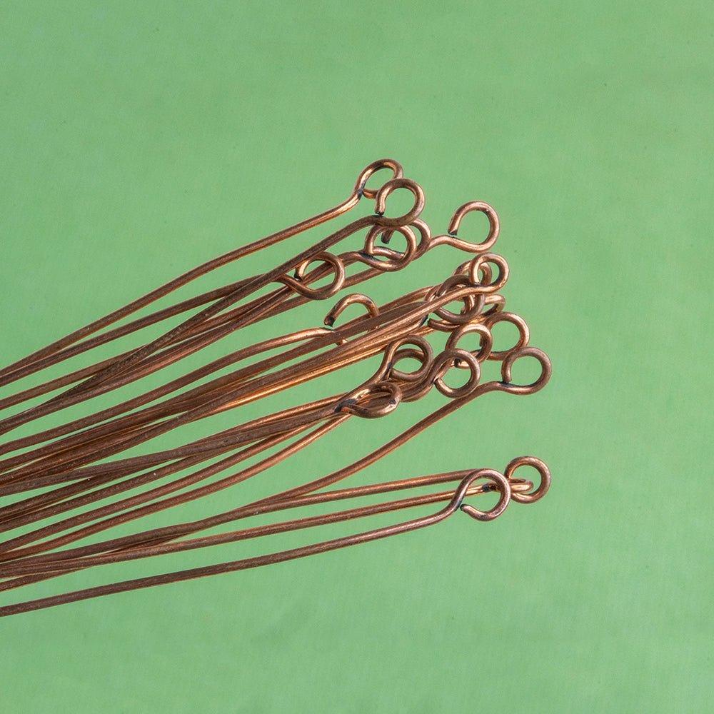 3 inch Copper Eyepin 22 Gauge 22 pieces - The Bead Traders