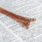 3 inch Copper Headpin with 3mm Fluted Ball Head 26 Gauge 22 pieces - The Bead Traders