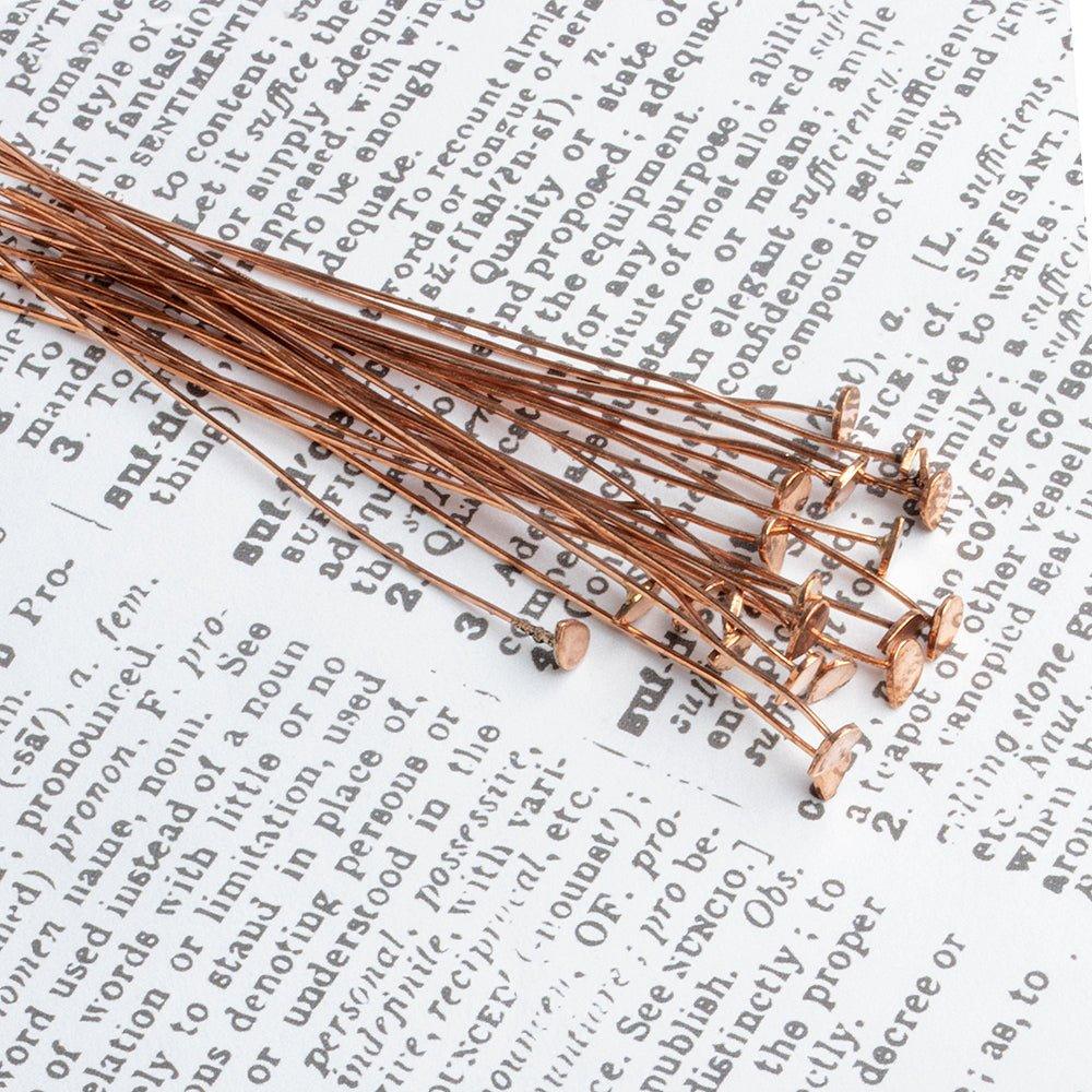 3 inch Copper Headpin with Pear Head 26 Gauge 22 pieces - The Bead Traders