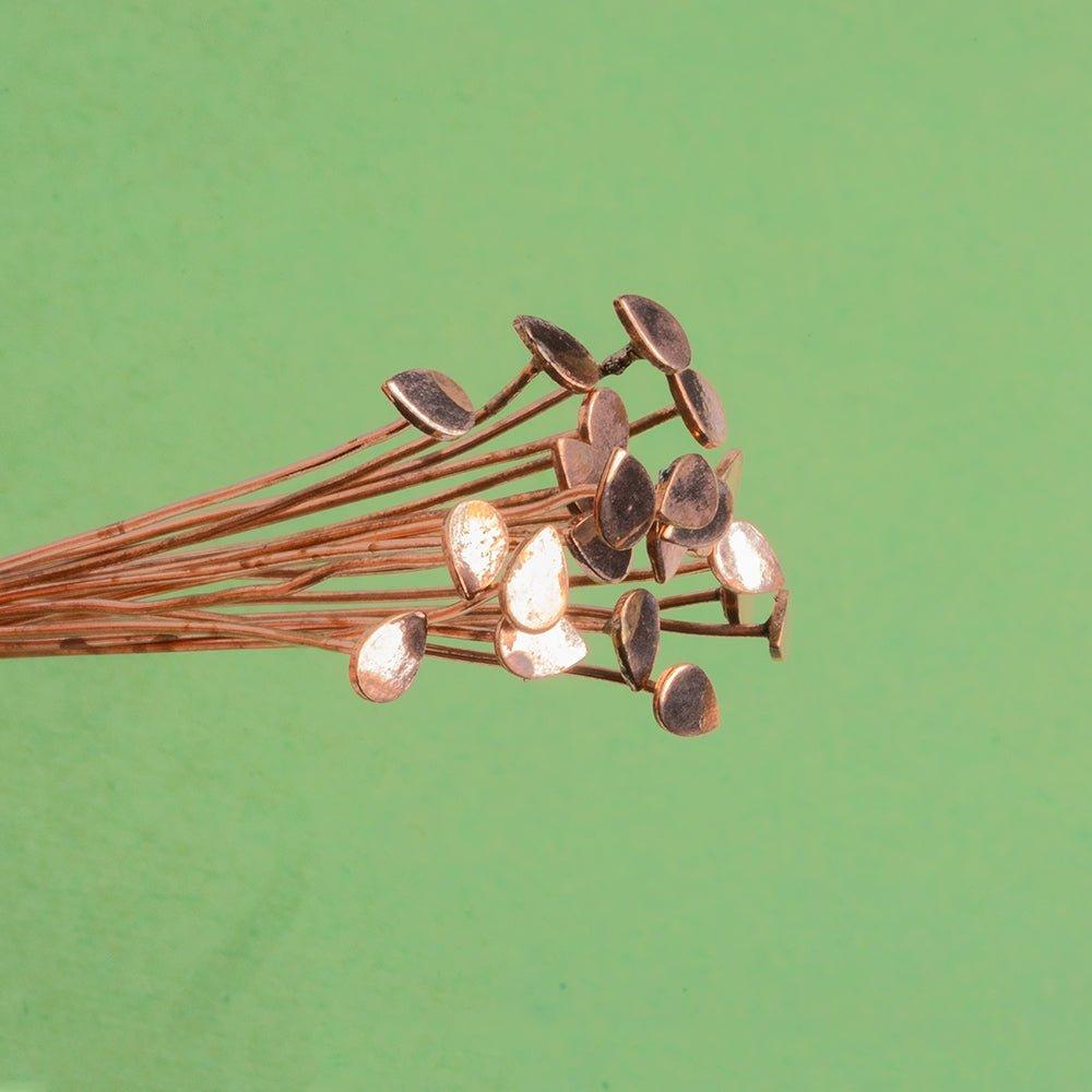 3 inch Copper Headpin with Pear Head 26 Gauge 22 pieces - The Bead Traders
