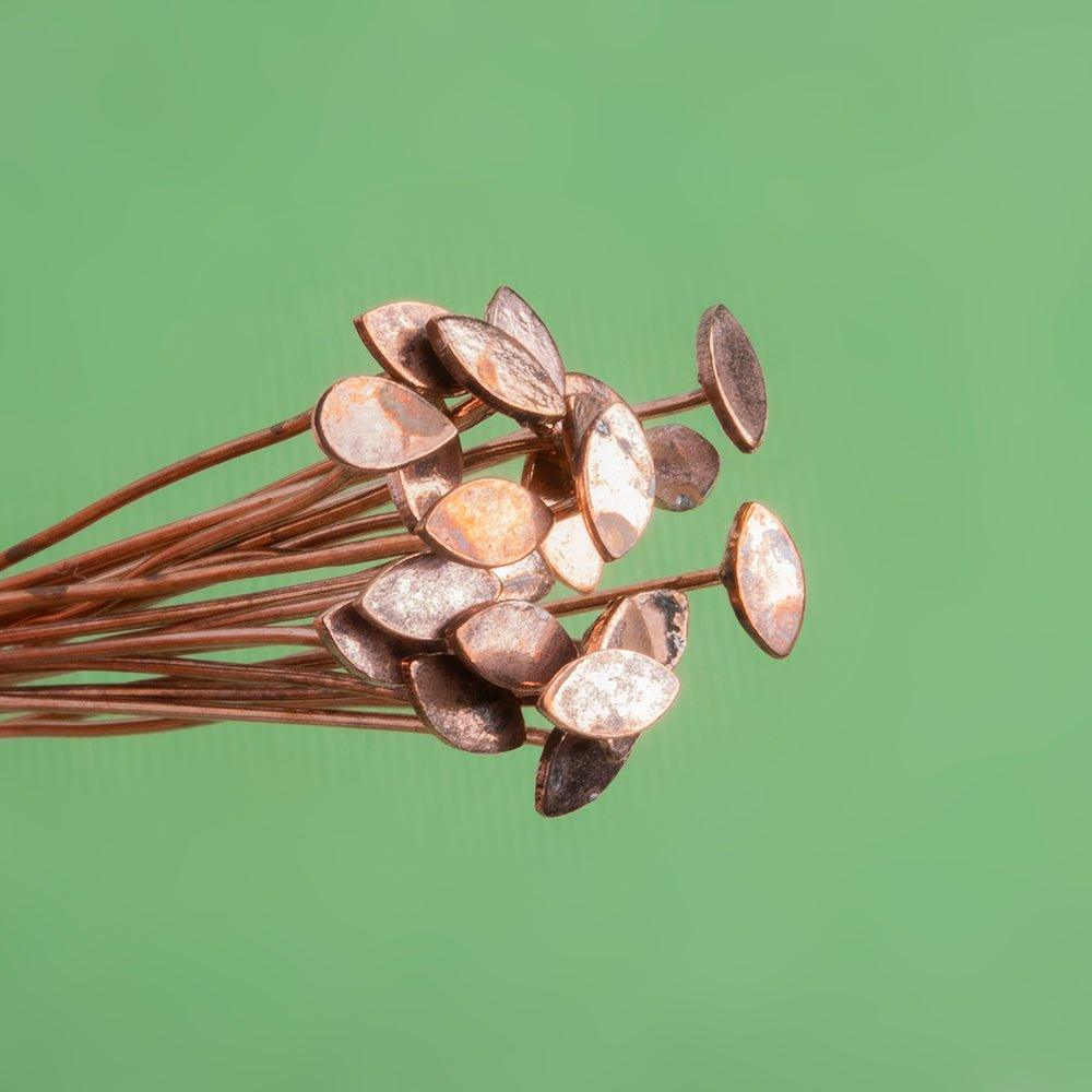3 inch Copper Marquise Headpin 22 Gauge 22 pieces - The Bead Traders