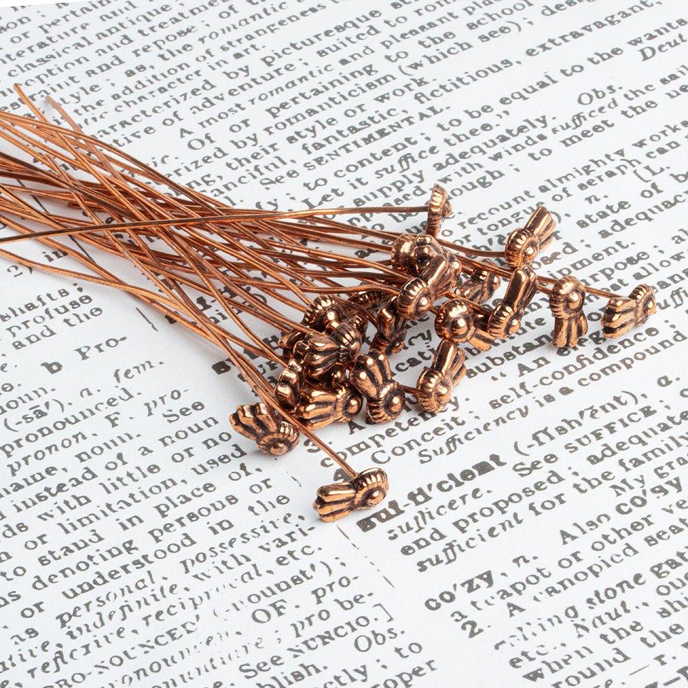 3 inch Copper Ribbon Headpin 22 Gauge 22 pieces - The Bead Traders