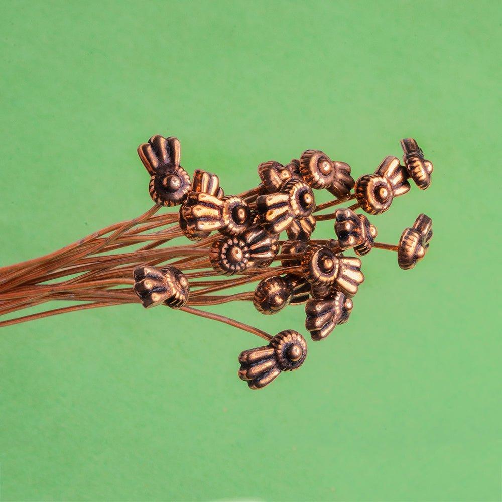 3 inch Copper Ribbon Headpin 22 Gauge 22 pieces - The Bead Traders