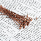 3 inch Copper Shell Headpin 22 Gauge 22 pieces - The Bead Traders