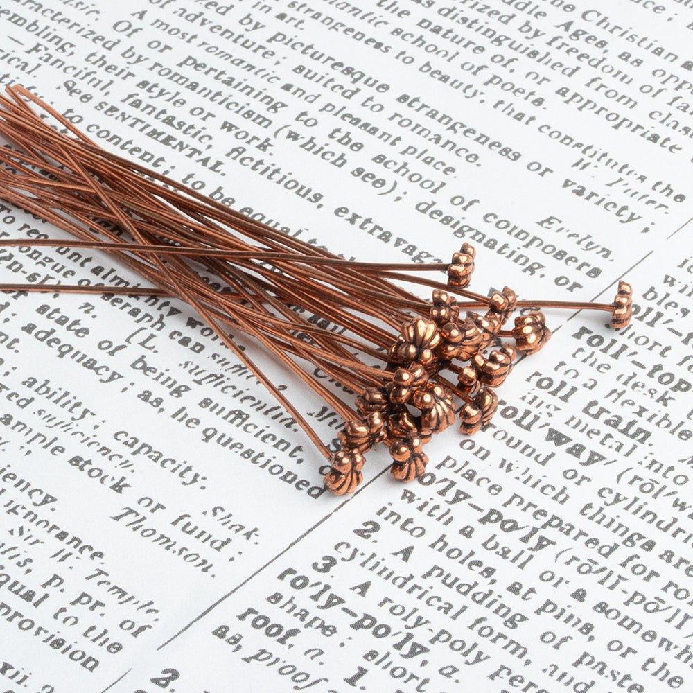 3 inch Copper Shell Headpin 22 Gauge 22 pieces - The Bead Traders