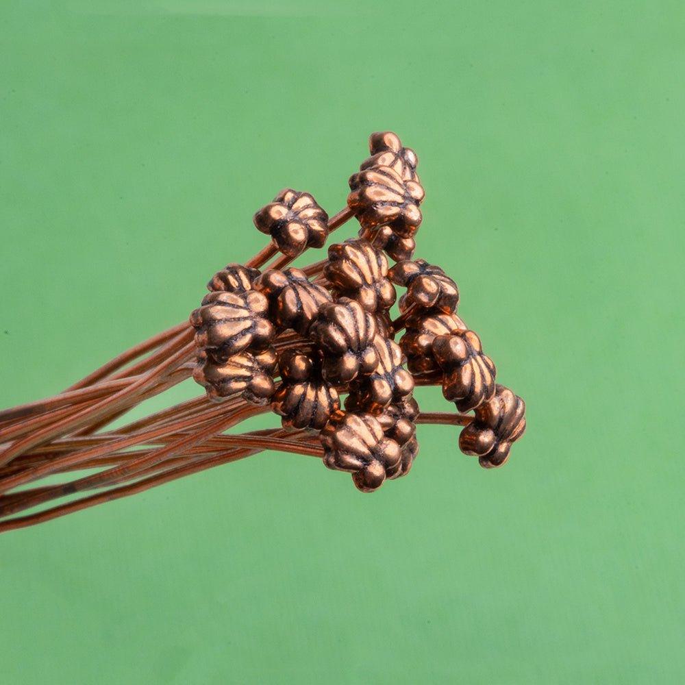 3 inch Copper Shell Headpin 22 Gauge 22 pieces - The Bead Traders