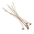 3 inch Copper Three-Ball Headpin 22 Gauge 22 pieces - The Bead Traders